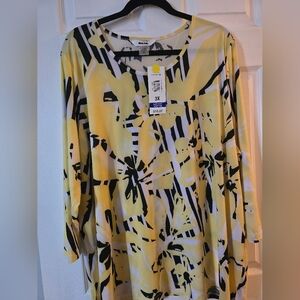 Alia Women's Yellow and Black Floral Tunic